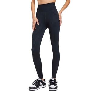 NWT Good American Black Wide Ribbed Seamless‎ Leggings